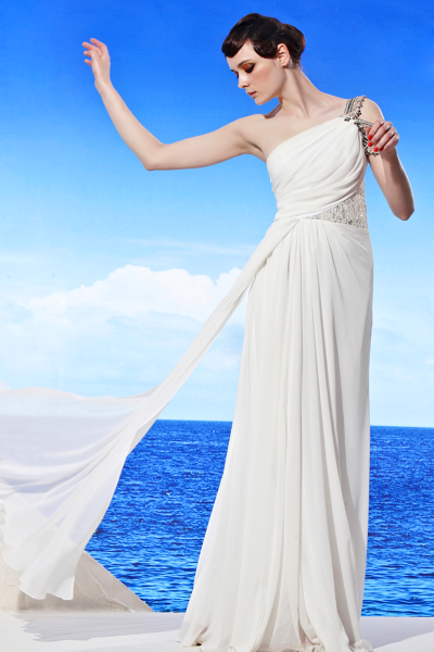 Cod.: 56885 - Vestido Longo Branco Estilo Greco romano