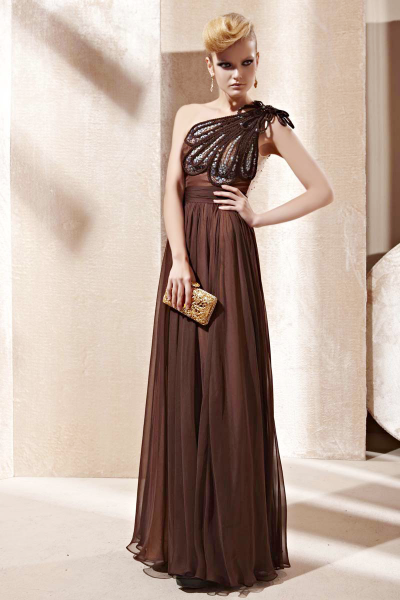 Cod.: 81263 - Elegante Vestido de Festa Marrom