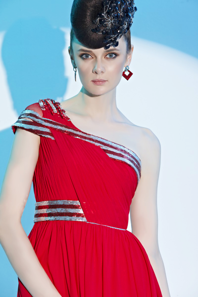 Cod.: 56690 - Vestido de Festa Vermelho de Ombro Só