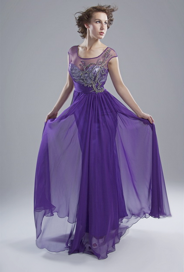 Cod.: 80695 - Vestido de Festa Roxo com Pedraria